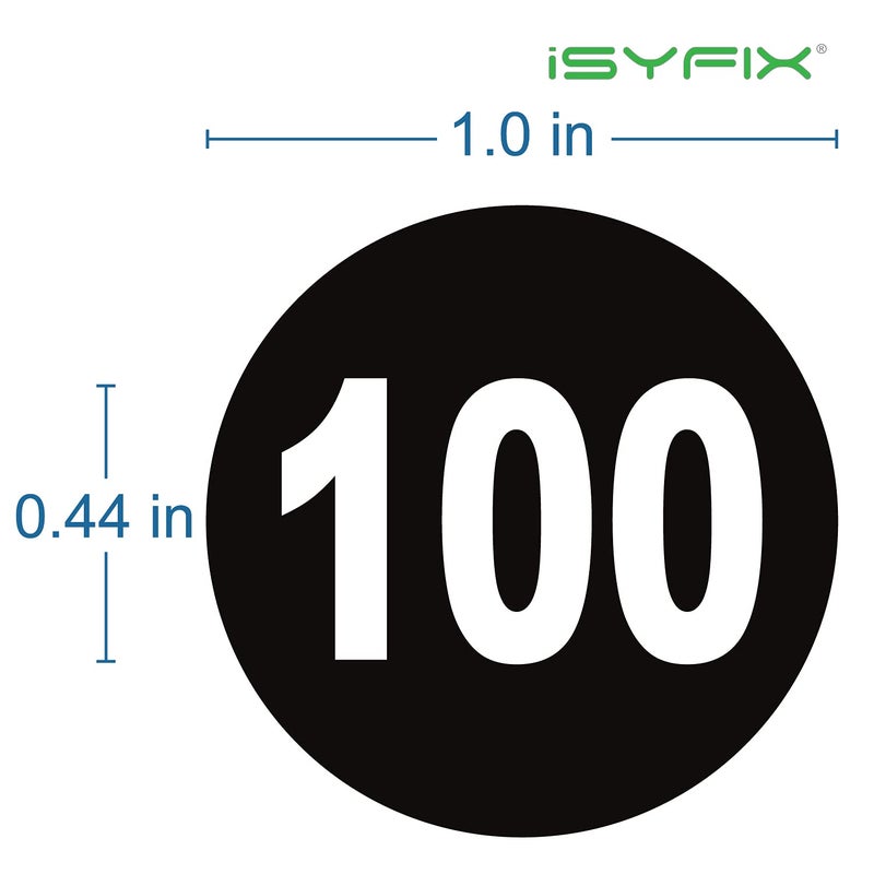 iSYFIX Black Consecutive Number Stickers â€“ 1 to 100, 1-inch, 1 Set â€“ Vinyl Self Adhesive Premium Decal, Ideal for Inventory, Storage, Organizing, Boxes, Bins, Toolbox, Lockers & More, Indoor/Outdoor - Image 2